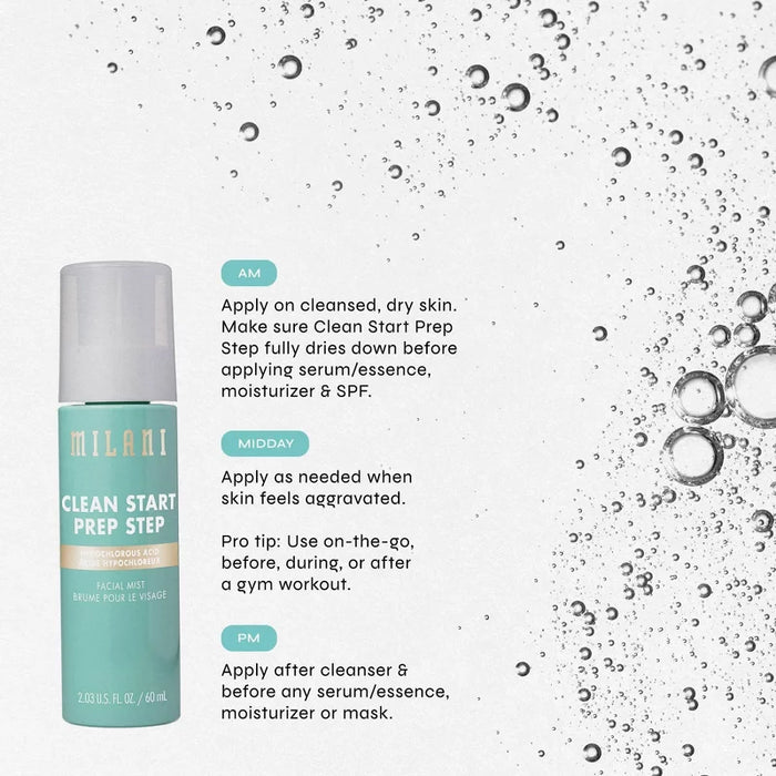 Milani Clean Start Prep Step Hypochlorous Acid Facial Mist - 2.03 fl oz