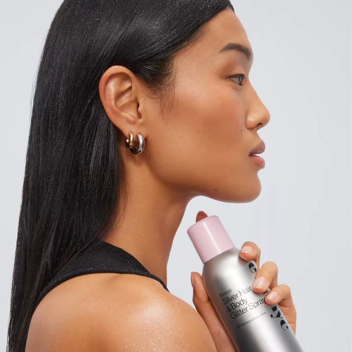 Eva NYC Kweeen Silver Hair & Body Glitter Spray - 4.9oz