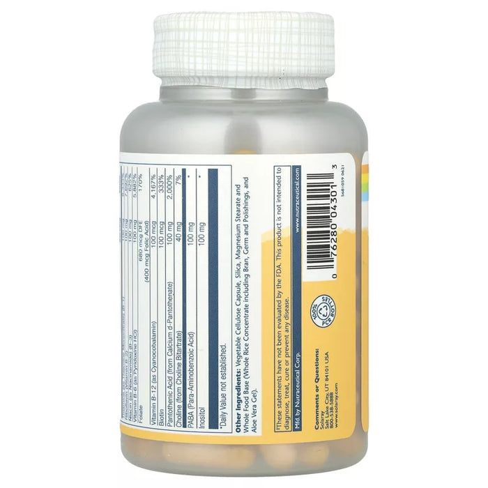 Solaray Vitamin B-Complex 100, 100 VegCaps