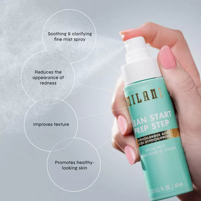 Milani Clean Start Prep Step Hypochlorous Acid Facial Mist - 2.03 fl oz