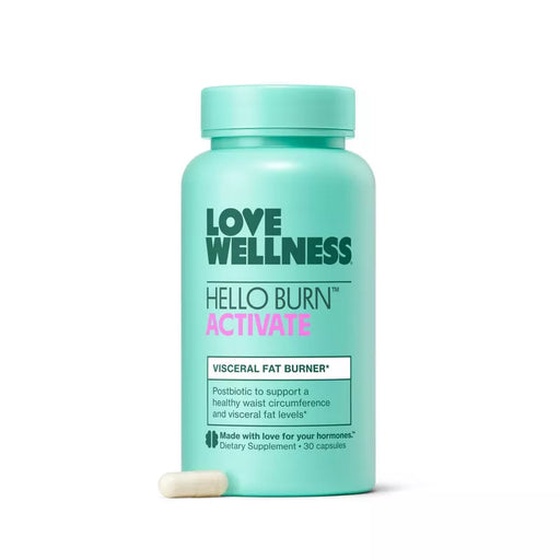 Love Wellness Hello Burn Activate Visceral Fat Burner Vegan Dietary Supplements - 30ct