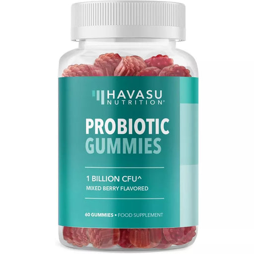 Havasu Nutrition Probiotic Gummies with 1 Billion CFU Bacillus Coagulans for Digestive Support & Gut Health, Mixed Berry Flavor, 60ct