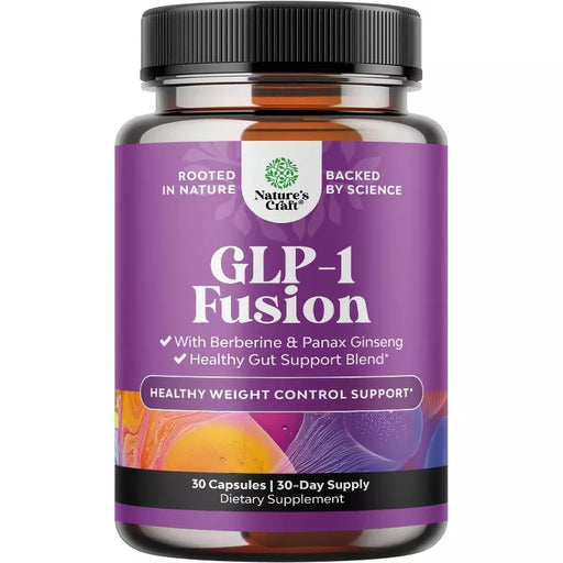 GLP-1 Berberine Capsules, Berberine with Panax Ginseng, Turmeric Curcumin & Cayenne Pepper for Metabolic Balance & Gut Health, Nature's Craft, 30ct
