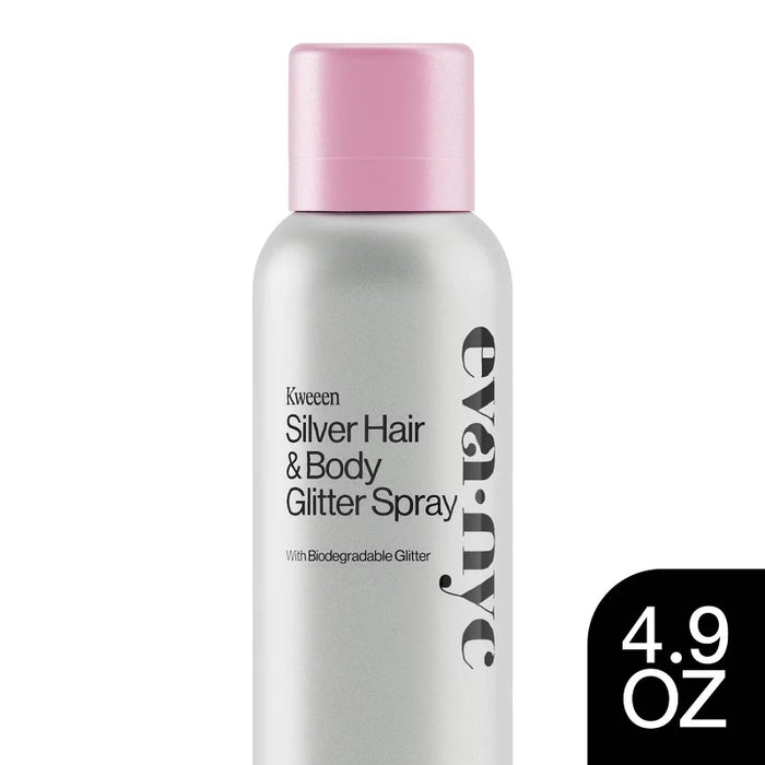 Eva NYC Kweeen Silver Hair & Body Glitter Spray - 4.9oz