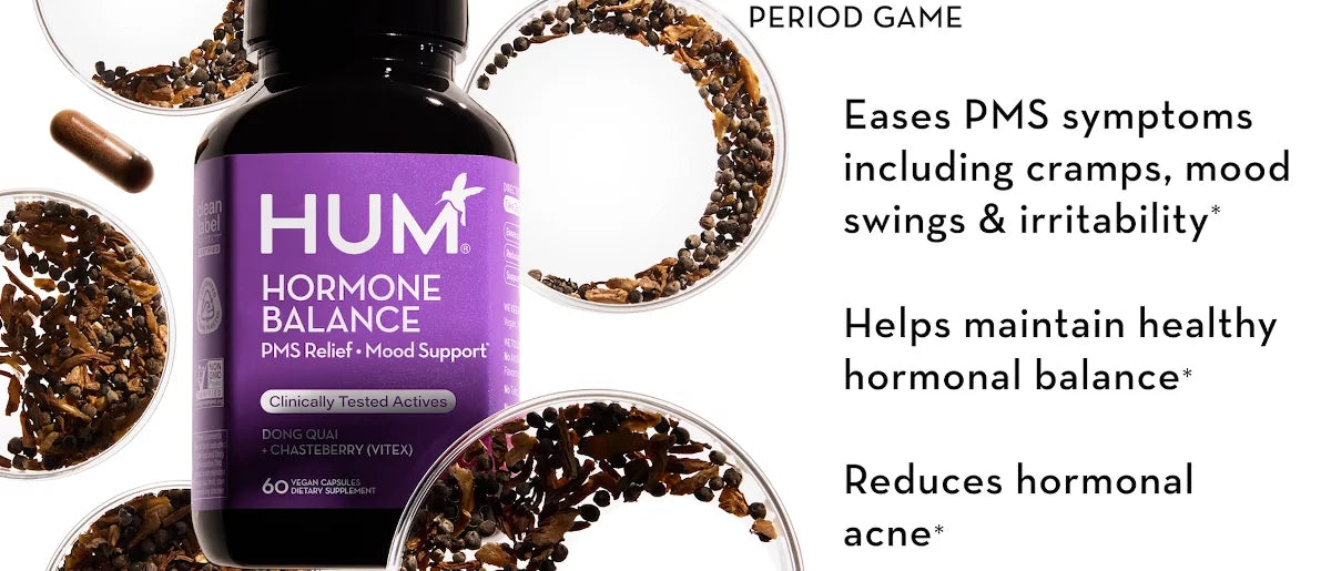 HUM Nutrition Hormone Balance for PMS Relief & Mood Support Vegan Capsules - 60ct