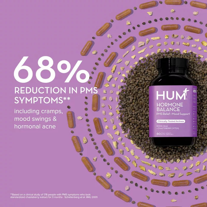 HUM Nutrition Hormone Balance for PMS Relief & Mood Support Vegan Capsules - 60ct