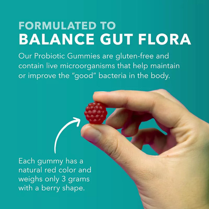 Havasu Nutrition Probiotic Gummies with 1 Billion CFU Bacillus Coagulans for Digestive Support & Gut Health, Mixed Berry Flavor, 60ct